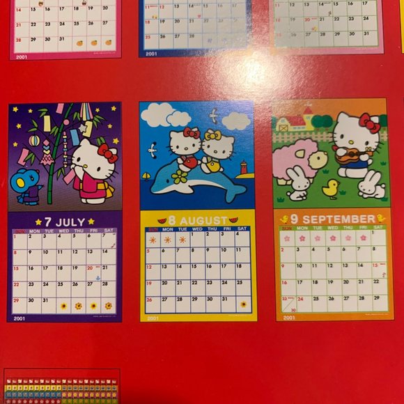 HELLO KITTY 2001 CALENDAR + STICKERS MADE IN JAPAN - Picture 12 of 12
